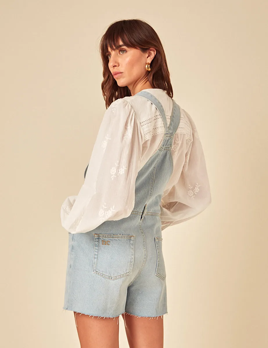 Blue Denim Short Dungarees