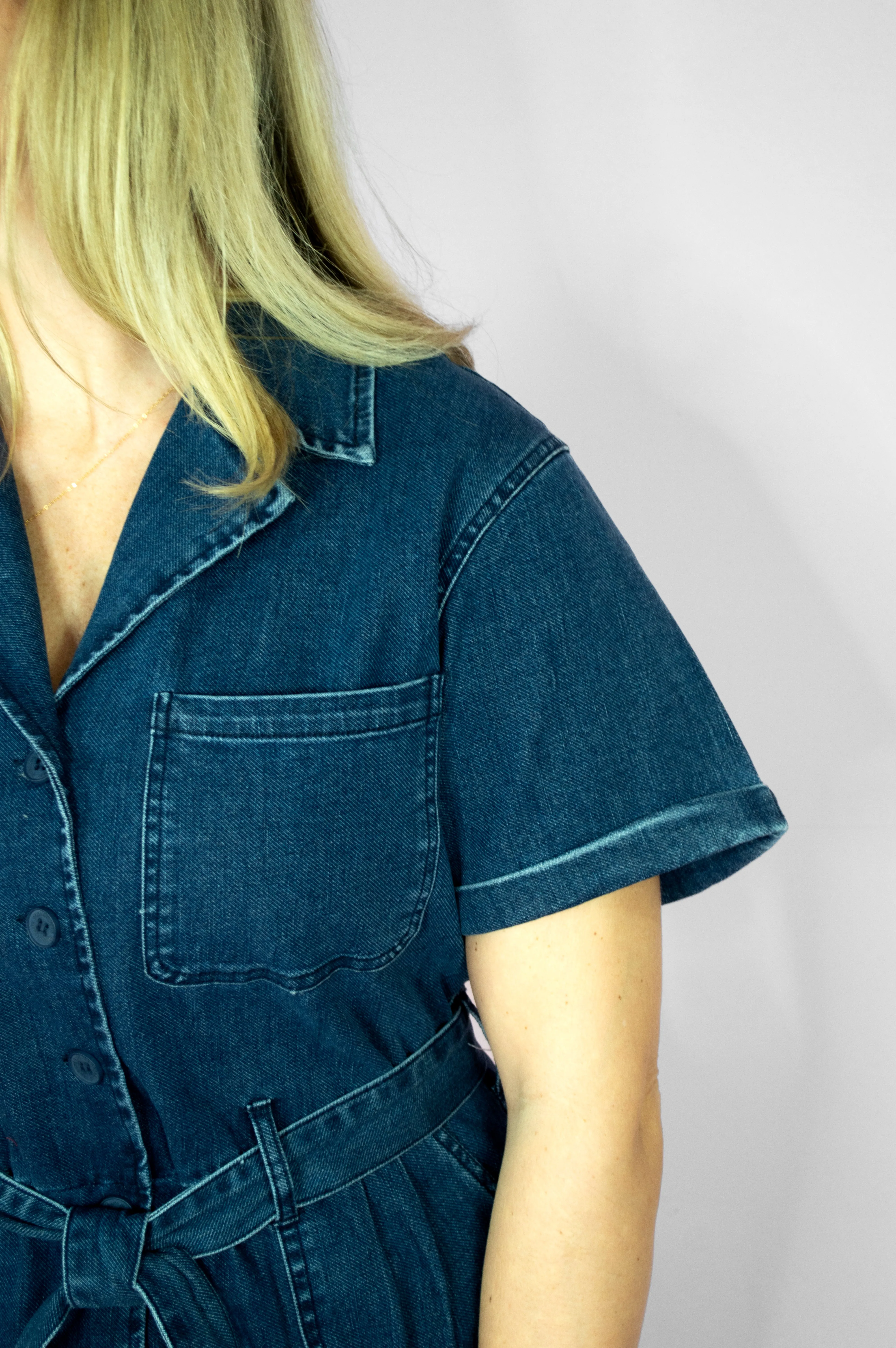 Blue Denim Utility Jumpsuit