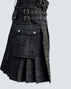 Blue Denim Utility Kilt – Durable, Stylish, and Functional Workwear