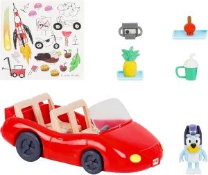 Bluey Vehicle and Figure Pack, Escape Convertible with 2.5 inch Exclusive Figure, 4 Accessories and Sticker Sheet