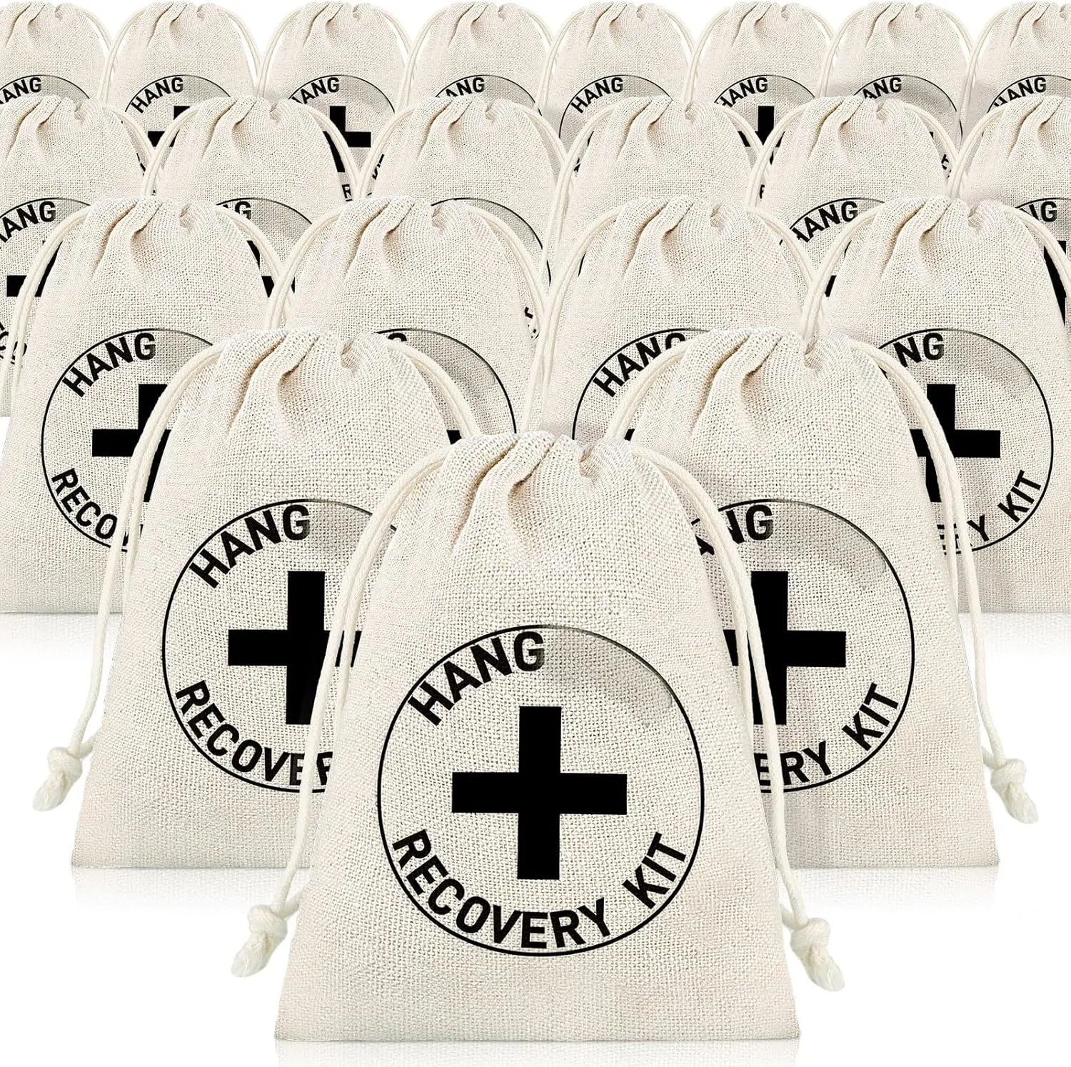 Boao 20 Pack Gift Bags Bachelor Party Decorations Bachelorette Bridal Shower Pouches with Drawstring Wedding Supplies for Bachelorette Party (White,Cross)