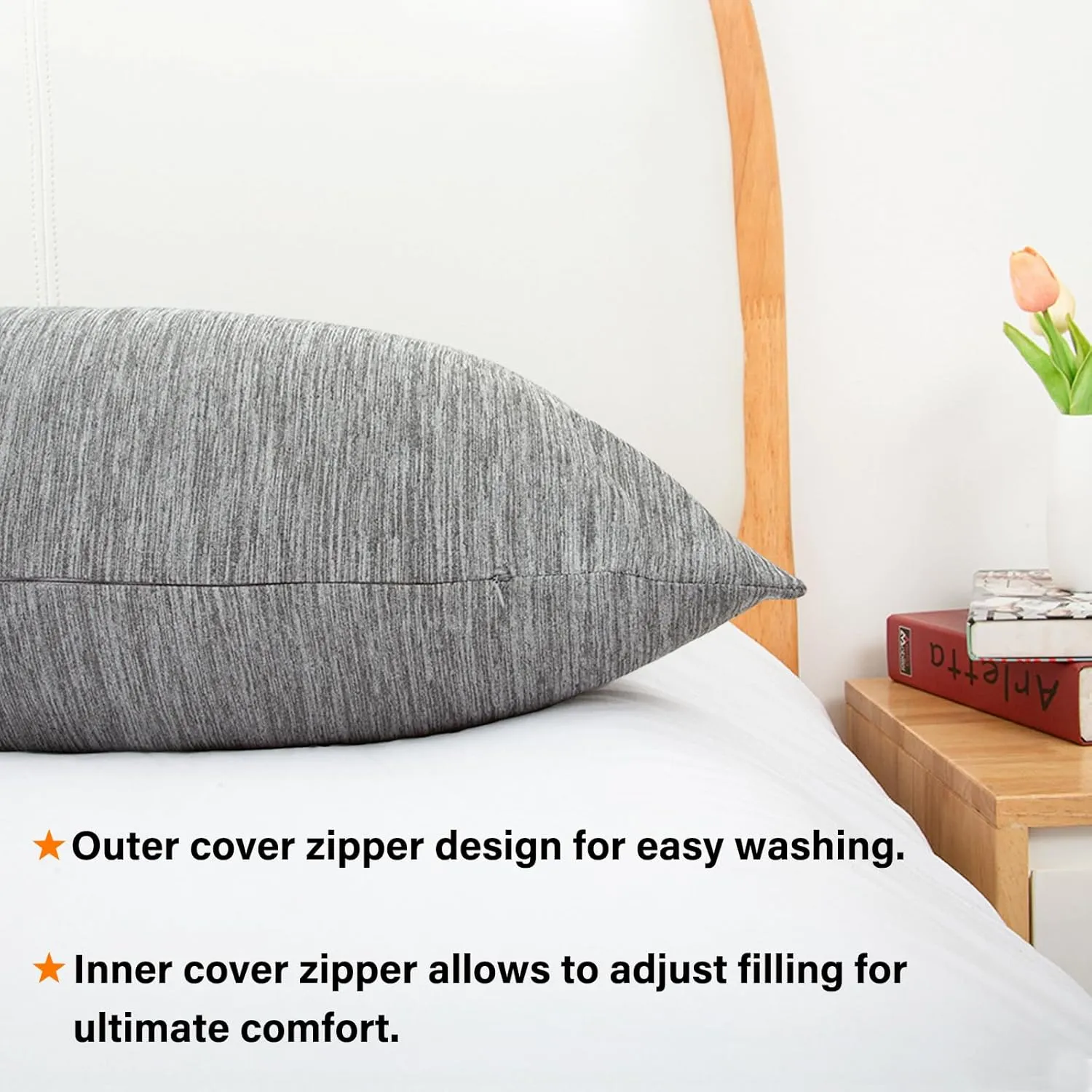 Body Pillow, Cooling Memory Foam Body Pillows for Adults Sleeping, Long Pillow for Bed, Big Large Firm Full Body Pillow for Side Sleeper, 20x54 Inch, Cooling Grey
