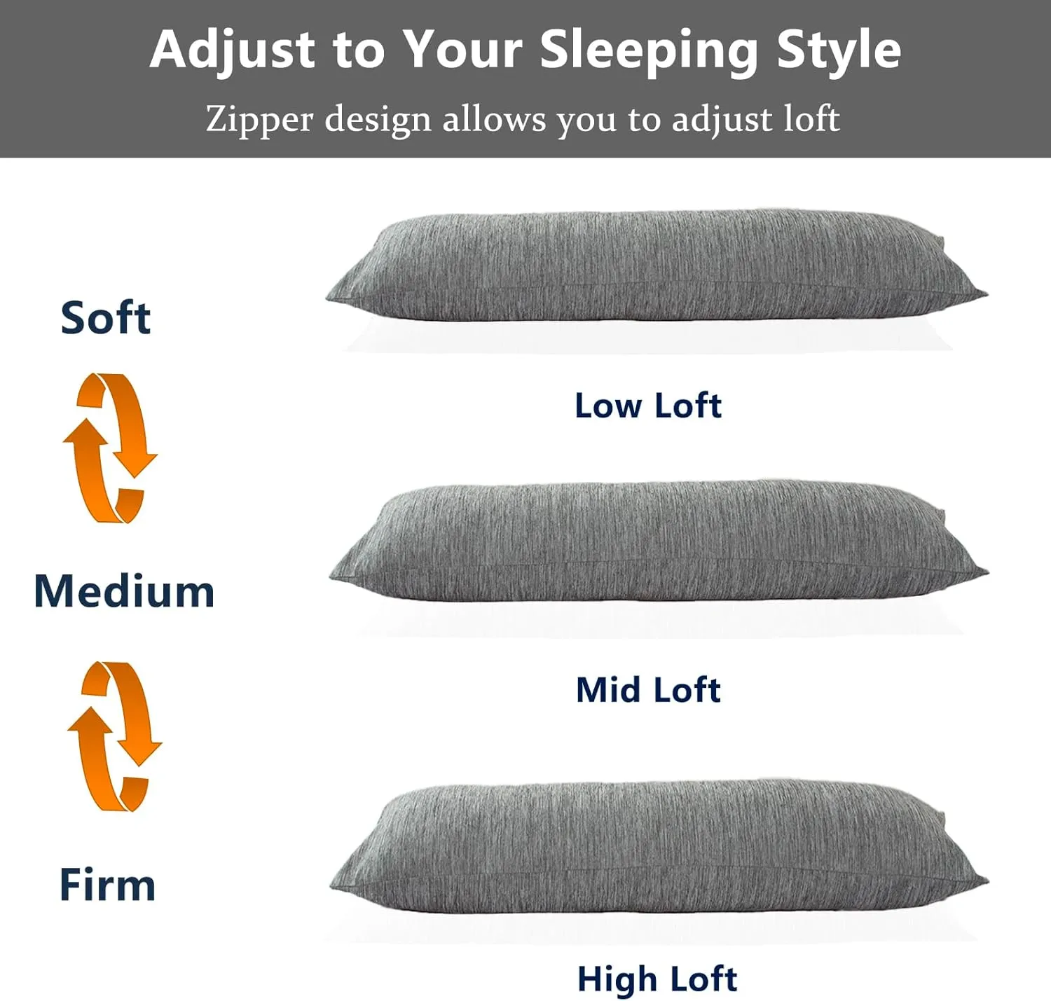 Body Pillow, Cooling Memory Foam Body Pillows for Adults Sleeping, Long Pillow for Bed, Big Large Firm Full Body Pillow for Side Sleeper, 20x54 Inch, Cooling Grey