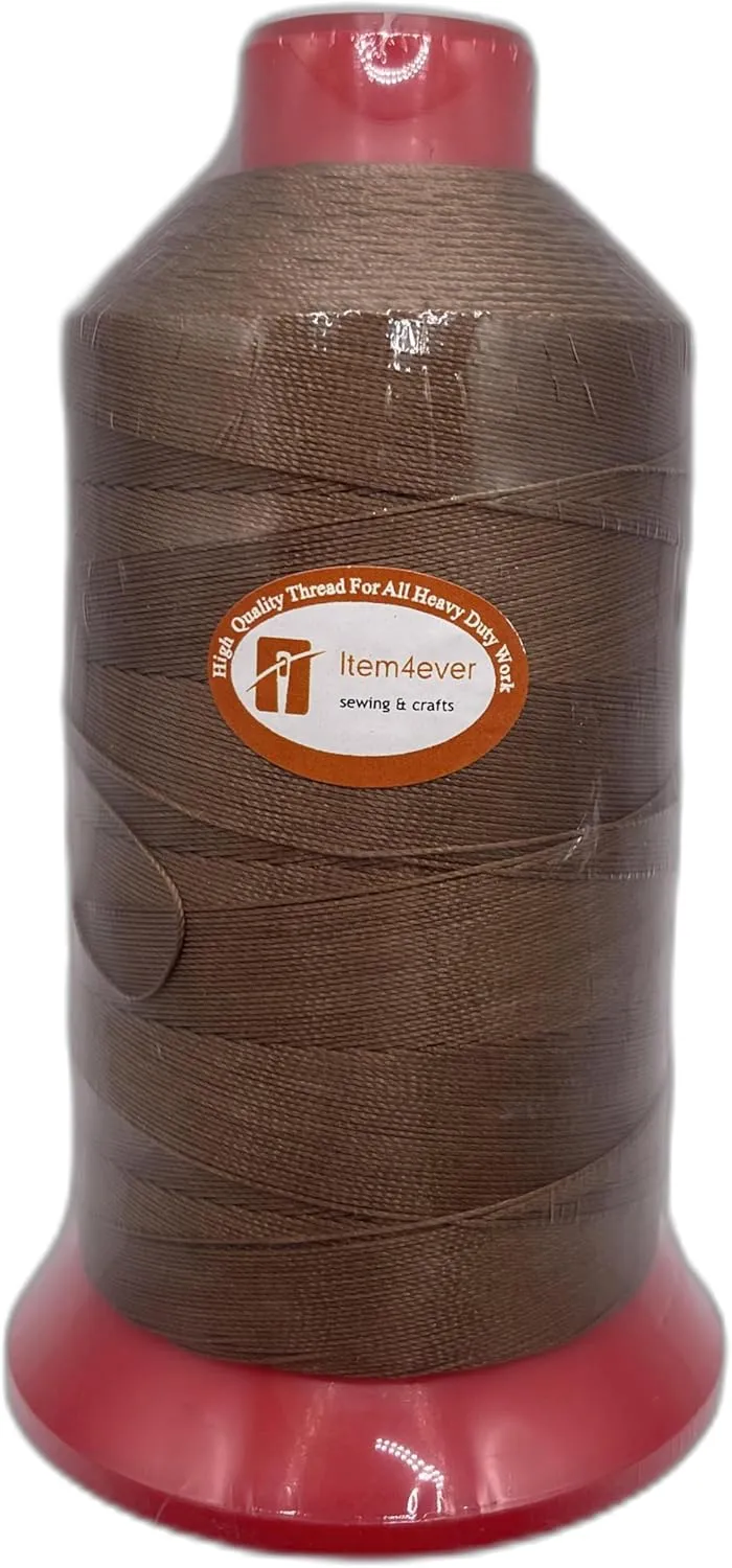 Bonded Nylon Sewing Thread #92 T90 1850yds for Outdoor, Upholstery (Brown)