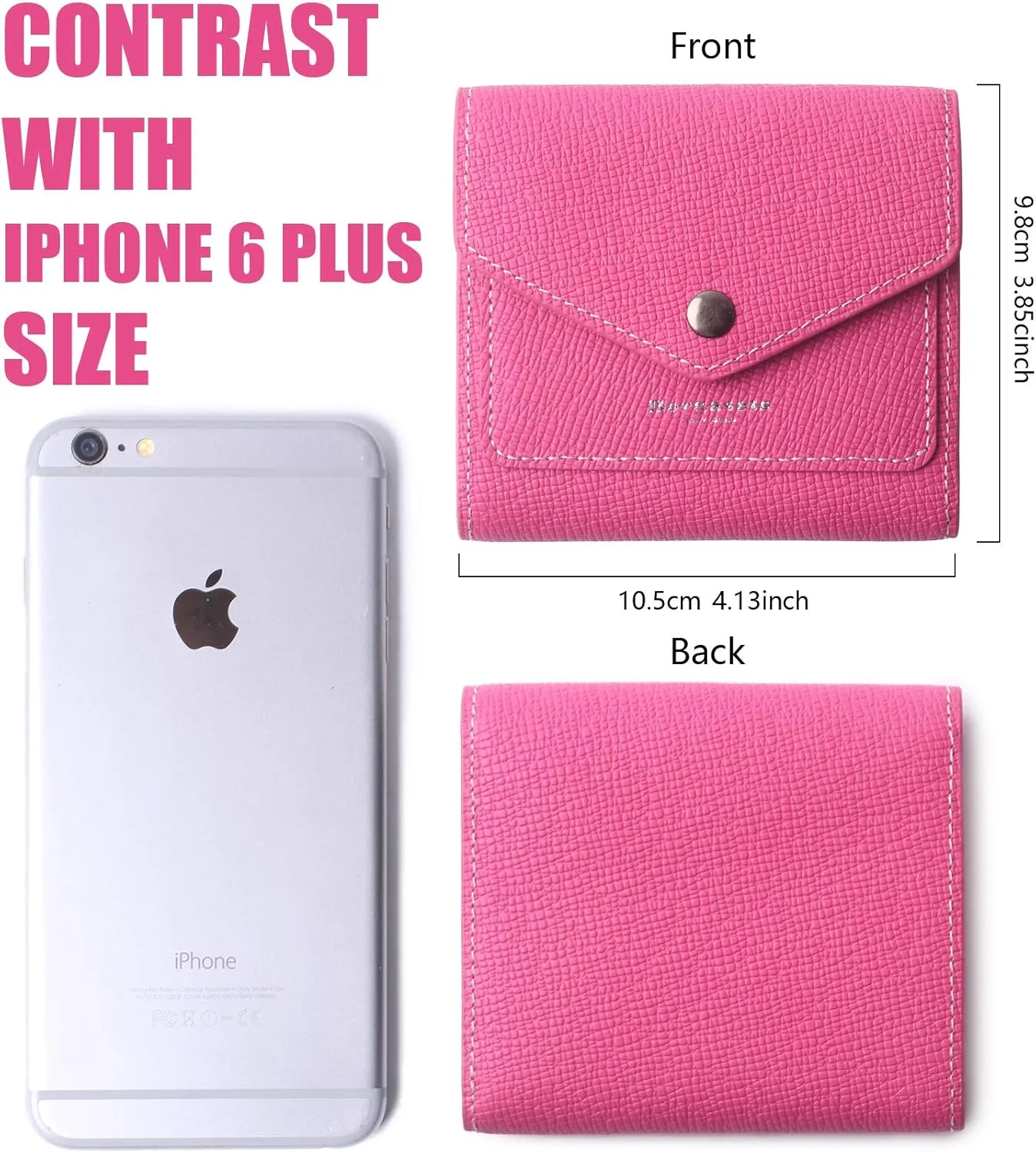 Borgasets Small Wallet for Women Genuine Leather RFID Blocking Card Holder Organizer Pocket Compact Bifold Ladies Mini Purse