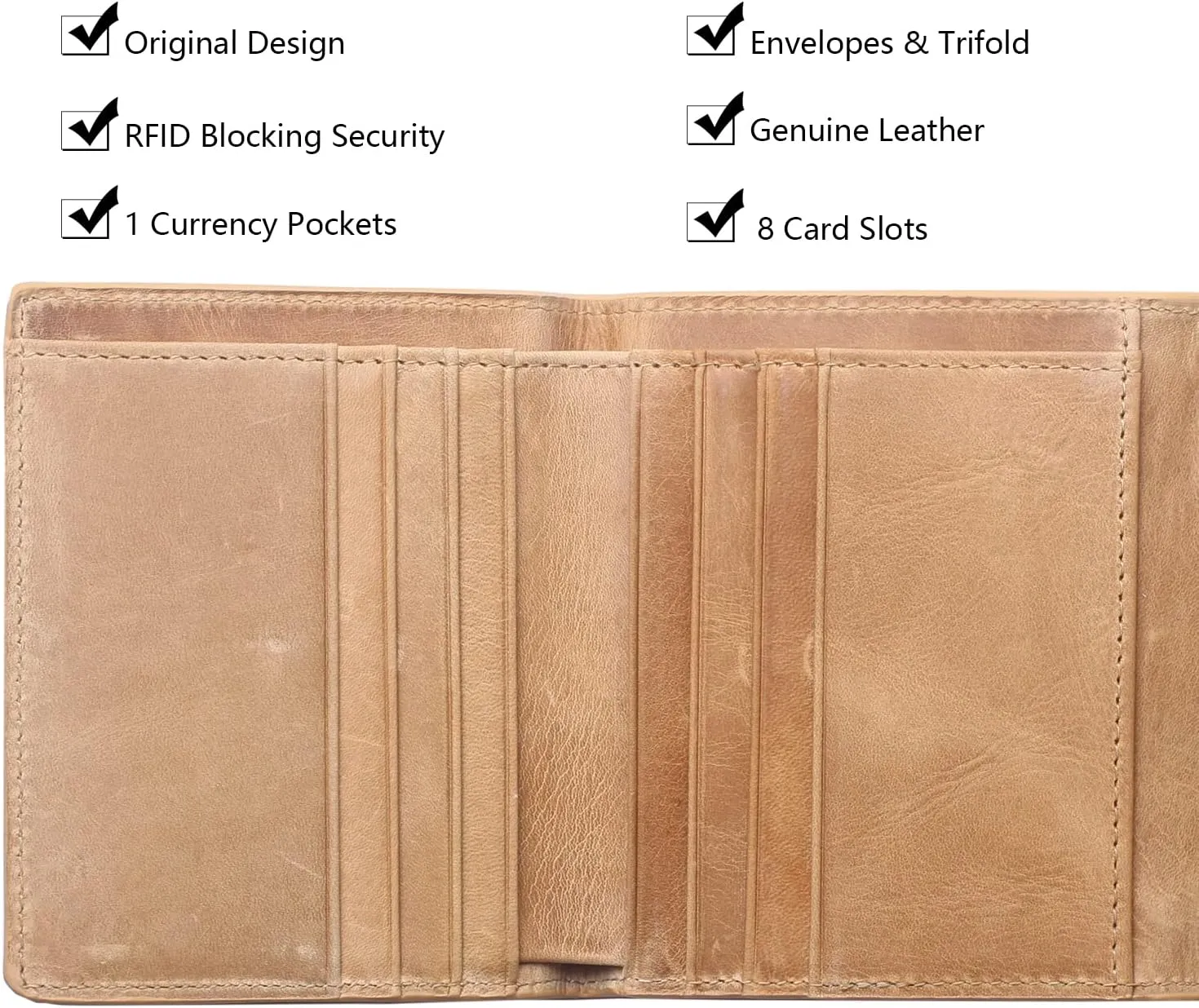 Borgasets Small Wallet for Women Genuine Leather RFID Blocking Card Holder Organizer Pocket Compact Bifold Ladies Mini Purse