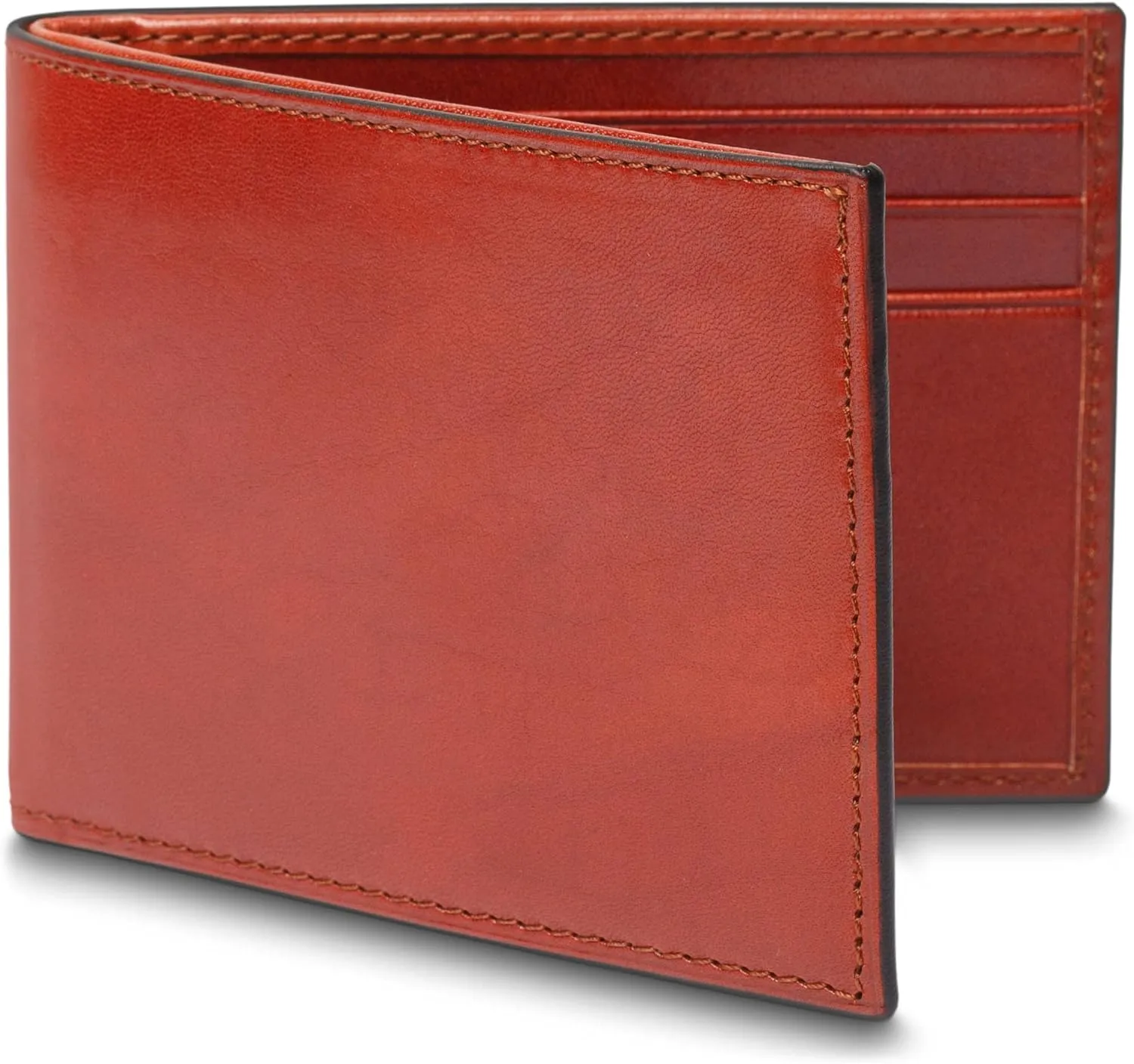 Bosca Men's Italian Old Leather Wallet Full RFID Security Bifold Wallets For Men - 6 Card Slots Full Grain Tanned Leather, Gift Box Included, Cognac