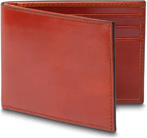 Bosca Men's Italian Old Leather Wallet Full RFID Security Bifold Wallets For Men - 6 Card Slots Full Grain Tanned Leather, Gift Box Included, Cognac