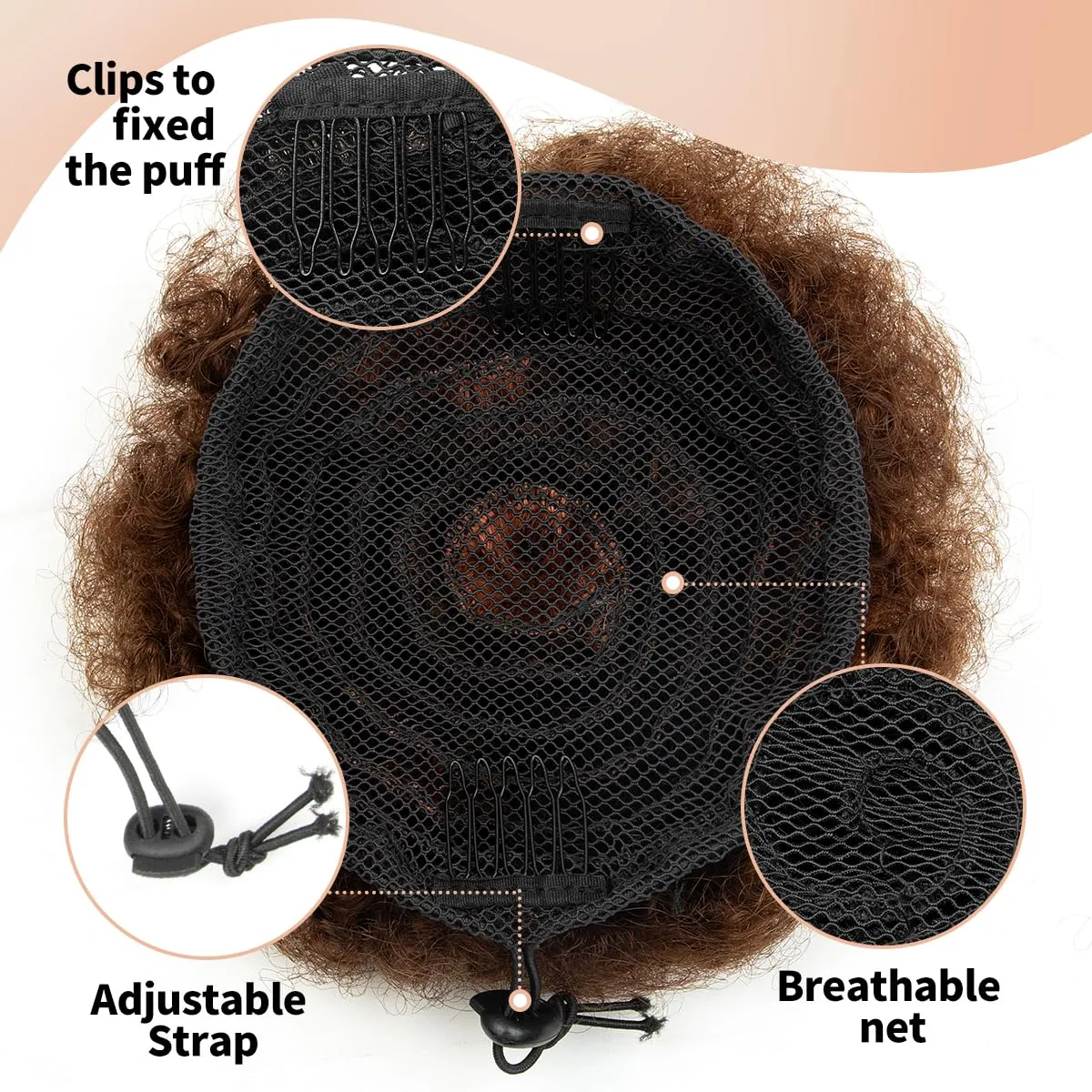 Boymia Afro Puff 4 Inch #BURG Burgundy Afro Kinky Curly Hair Bun Hairpieces 100% Remy Human Hair Super Soft Shiny Bouncy Clip On Kinky Drawstring Curly Ponytail Bun Kinky Curly Bun Hair