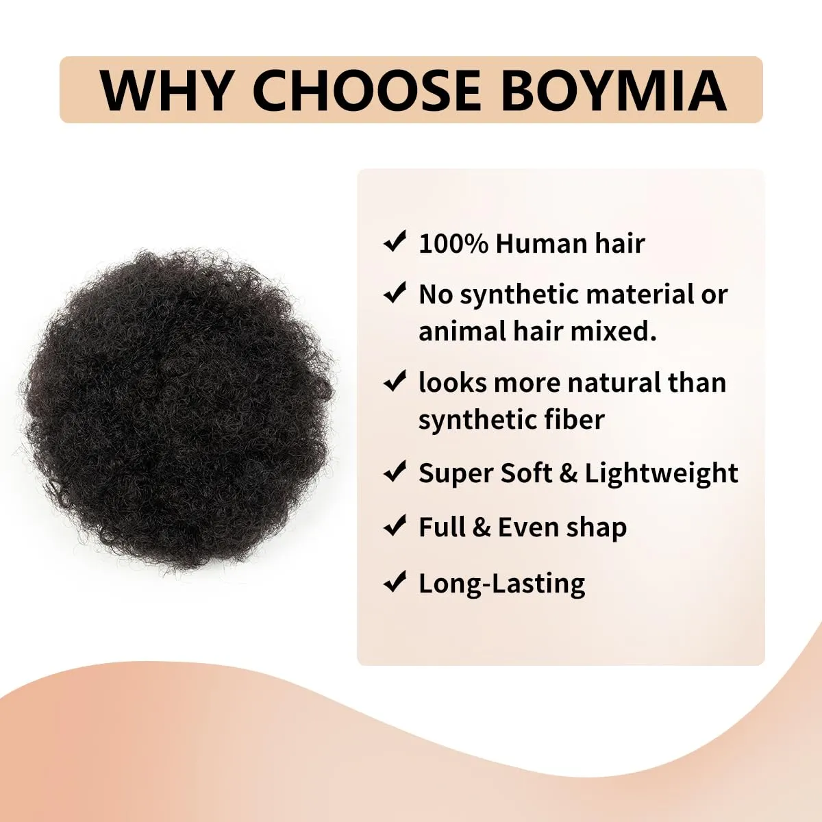 Boymia Afro Puff Drawstring Ponytail #BURG Burgundy 6 Inch Afro Kinky Curly Hair Bun Hairpieces Clip On Kinky Drawstring Curly Ponytail Bun 100% Remy Human Hair Naturally Styled Hairpiece