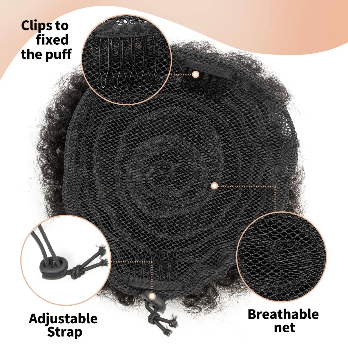 Boymia Afro Puff Drawstring Ponytail #BURG Burgundy 6 Inch Afro Kinky Curly Hair Bun Hairpieces Clip On Kinky Drawstring Curly Ponytail Bun 100% Remy Human Hair Naturally Styled Hairpiece