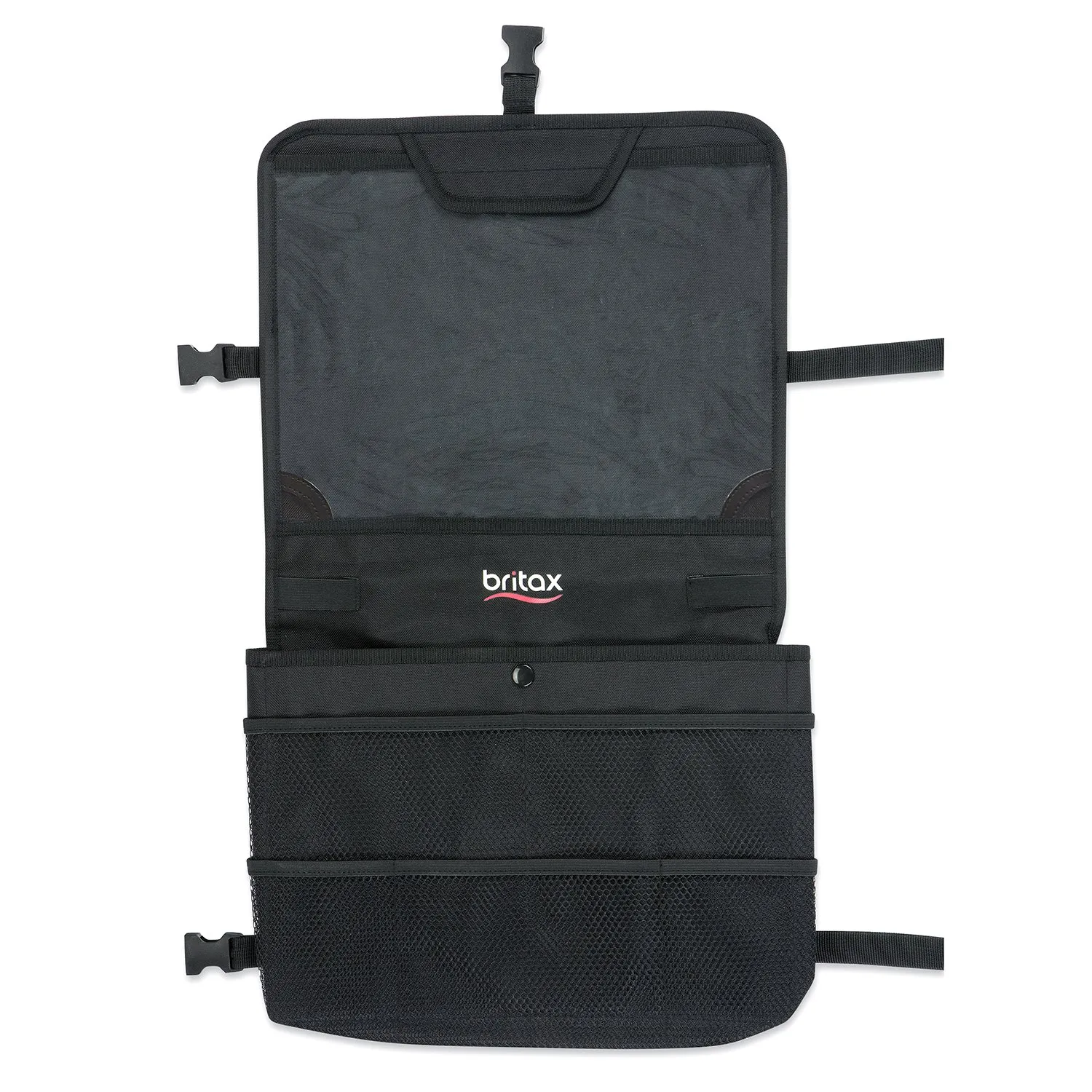 Britax View-N-Go Backseat Car Organizer with Tablet Holder | Crash Tested   Waterproof Backing   Extra Storage Pockets