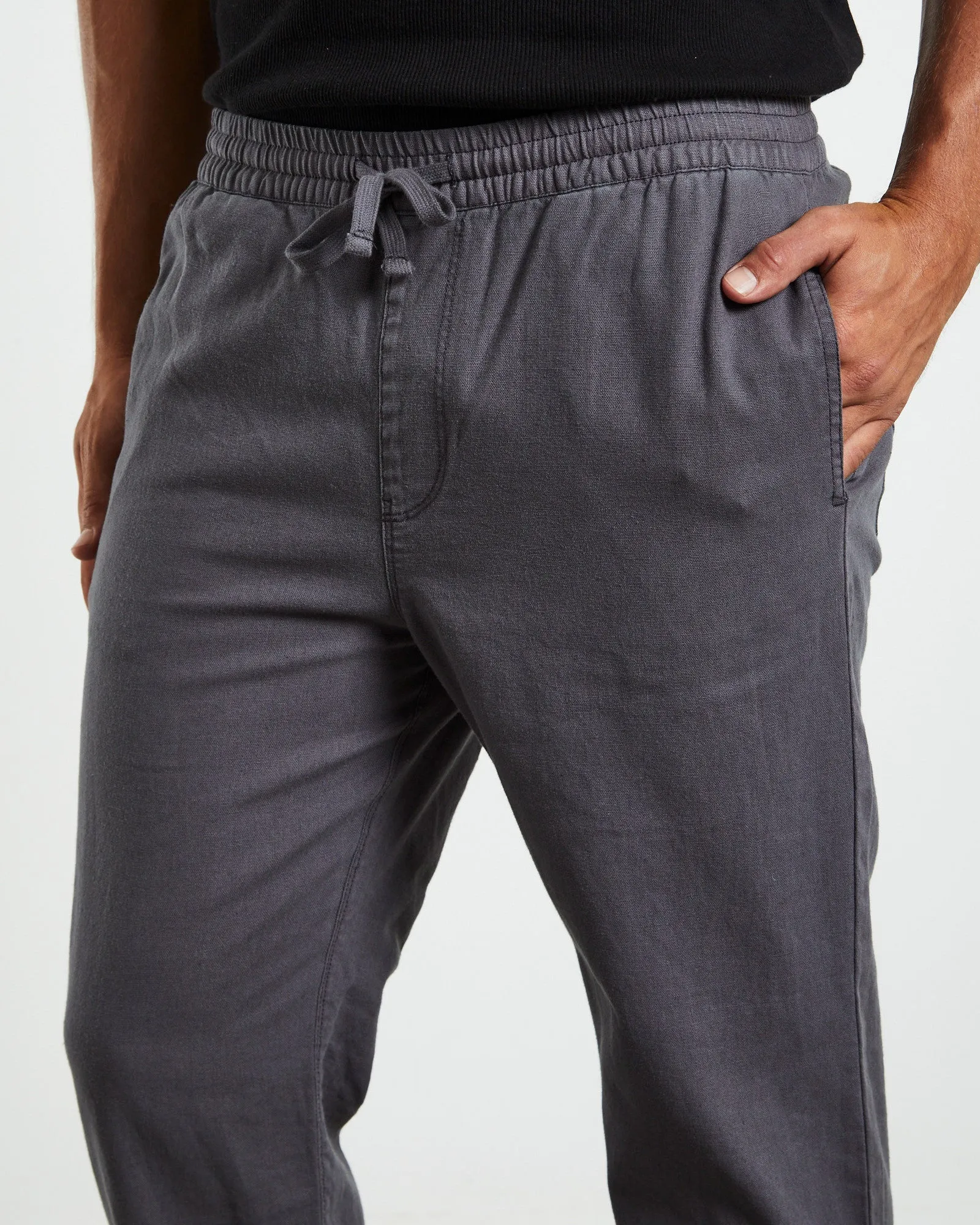 Brody Linen Pants Charcoal Grey