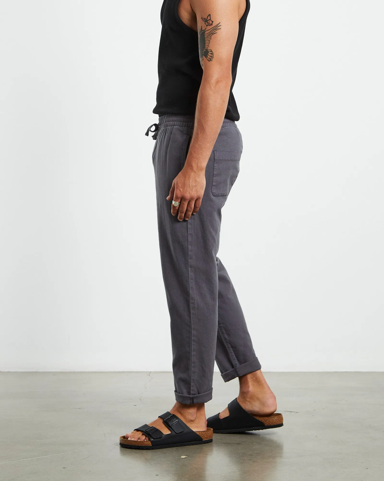 Brody Linen Pants Charcoal Grey