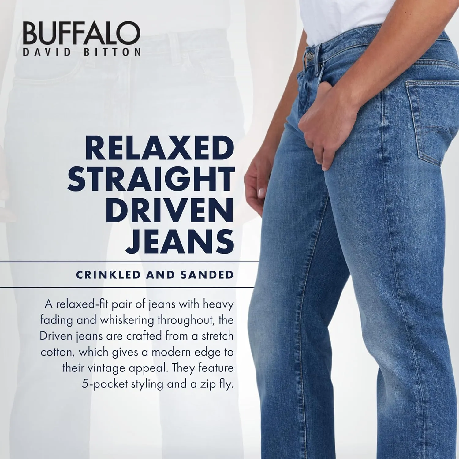 Buffalo David Bitton Men's Relaxed Straight Driven Jeans