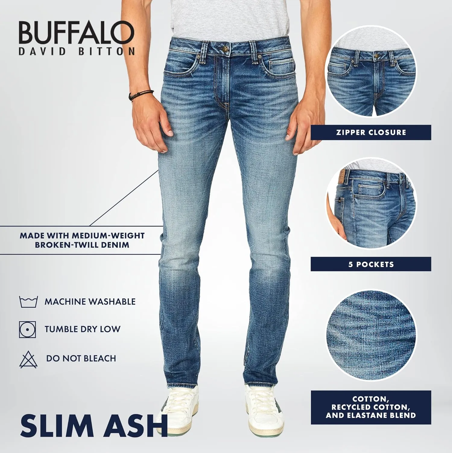 Buffalo David Bitton Men's Slim Ash Jeans