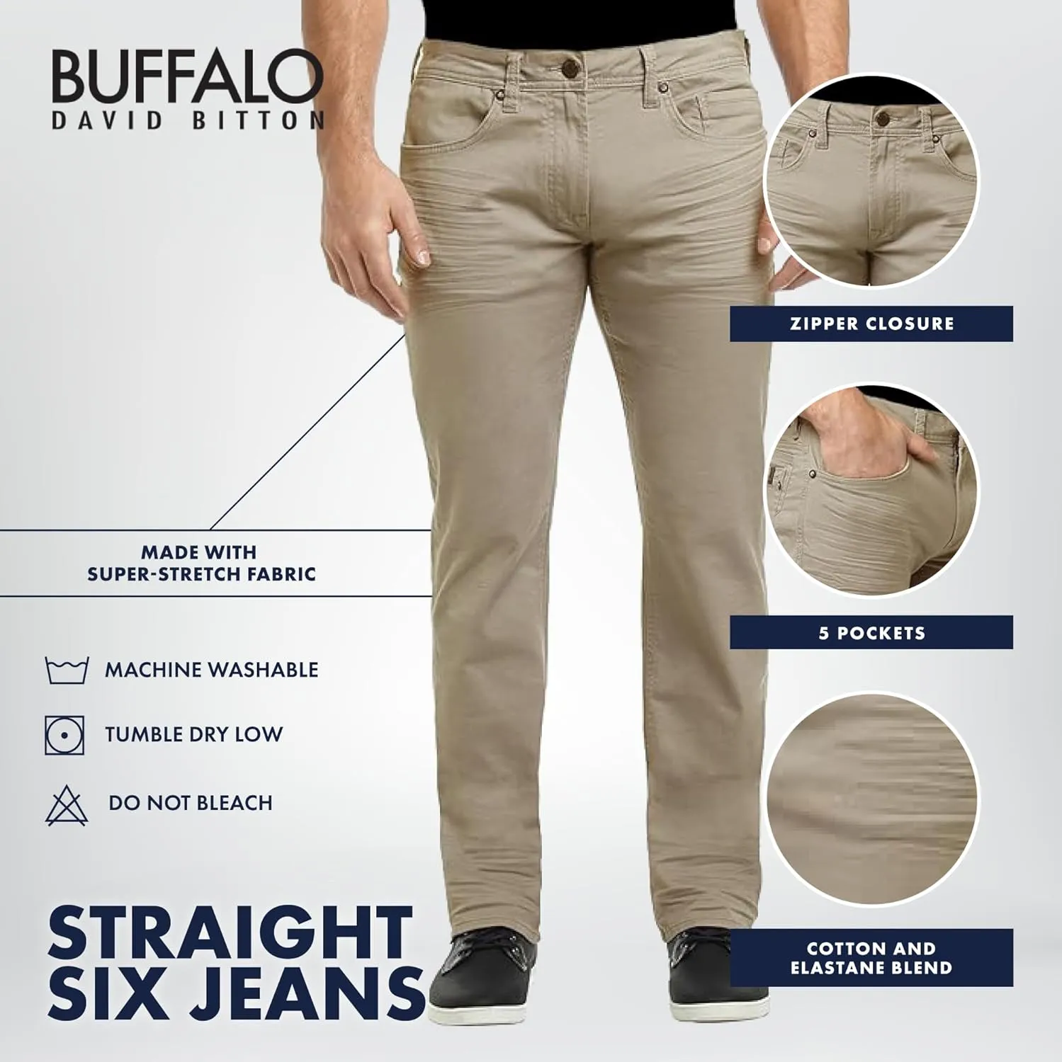 Buffalo David Bitton Men's Straight Six Jeans