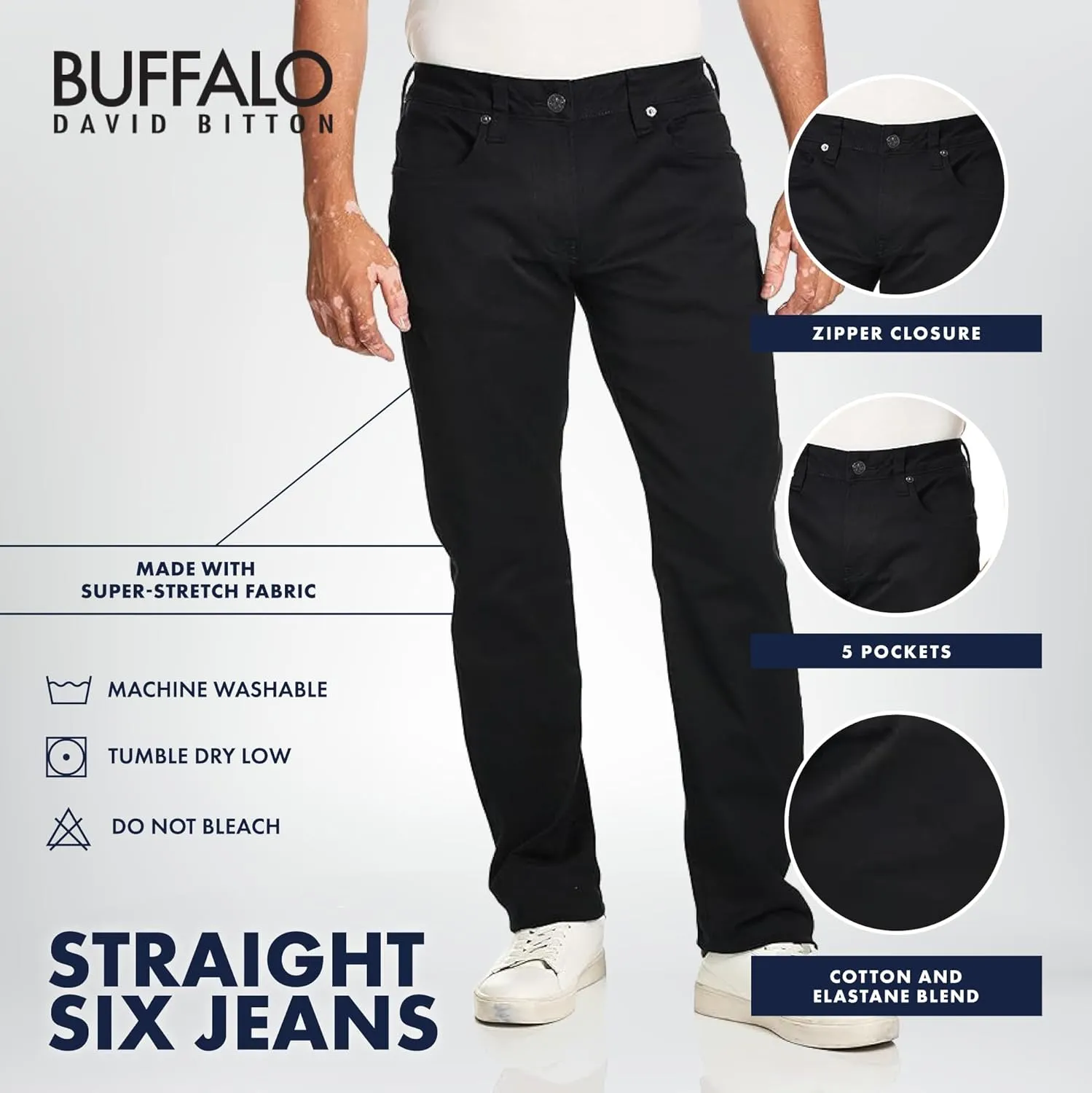 Buffalo David Bitton Men's Straight Six Jeans