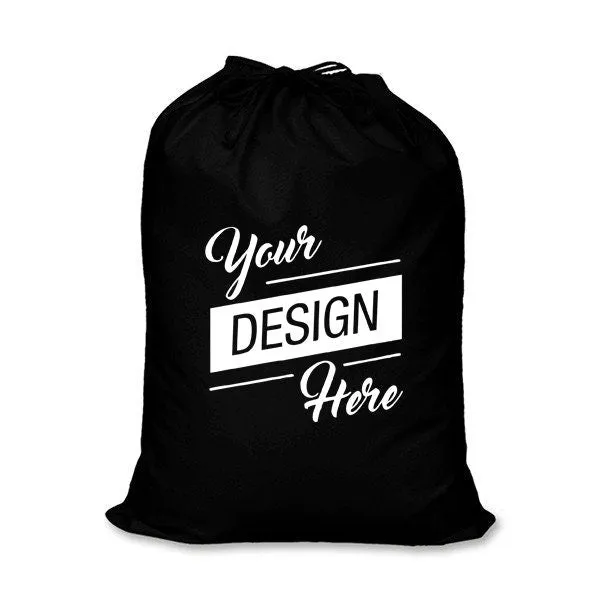 Bulk Plain Black Cotton Drawstring Sack - 20"x27"-BLANK  Sack Large COTTON-Bulk Pricing Santa Sacks-Wholesale Cotton Sacks Laundry bag
