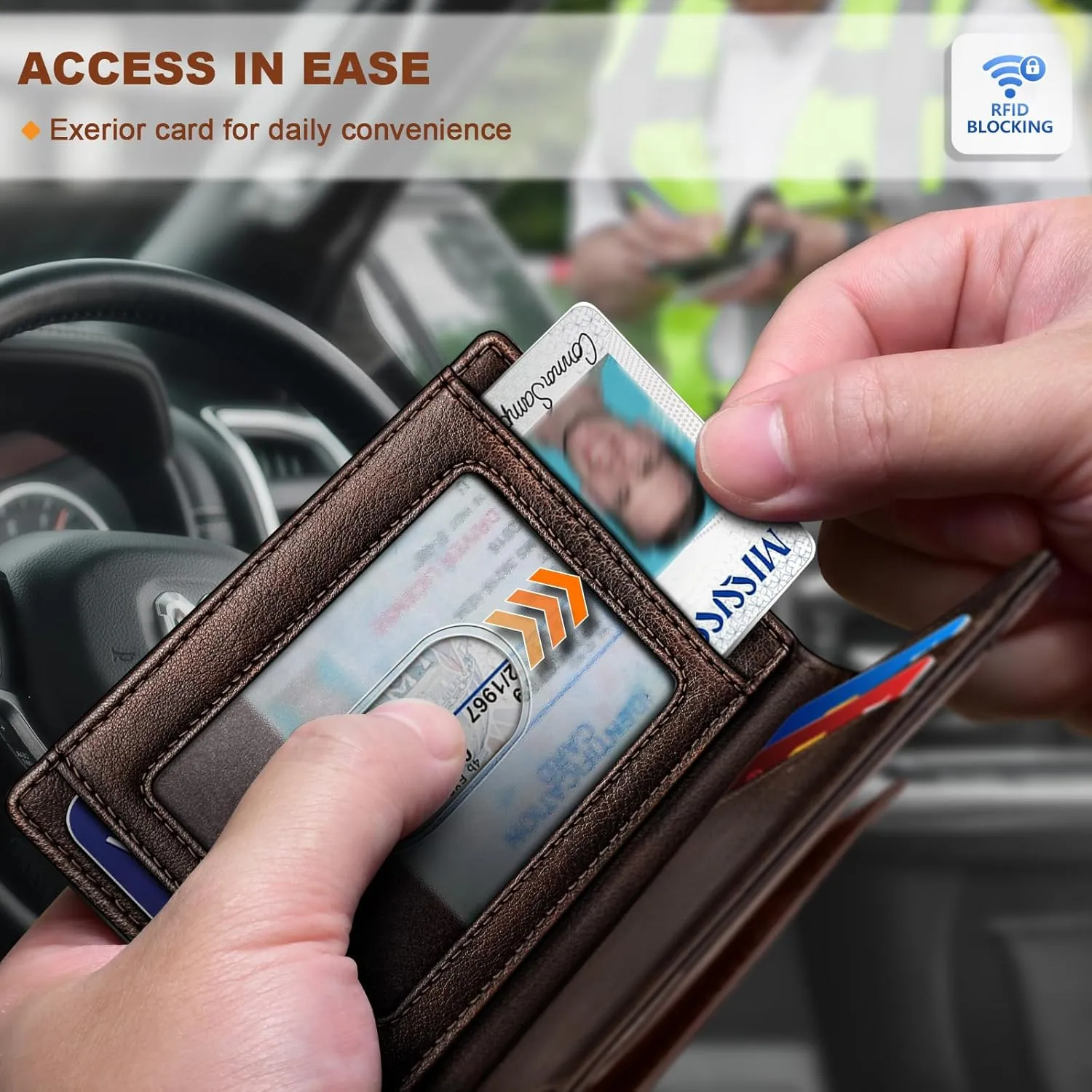BULLIANT Magnetic Closure Slim Wallet-Genuine Leather Front Pocket Wallet for Men,RFID Blocking,Holds 12 Cards and Money Clip