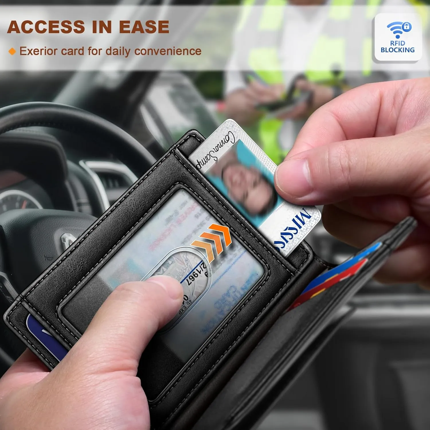 BULLIANT Magnetic Closure Slim Wallet-Genuine Leather Front Pocket Wallet for Men,RFID Blocking,Holds 12 Cards and Money Clip
