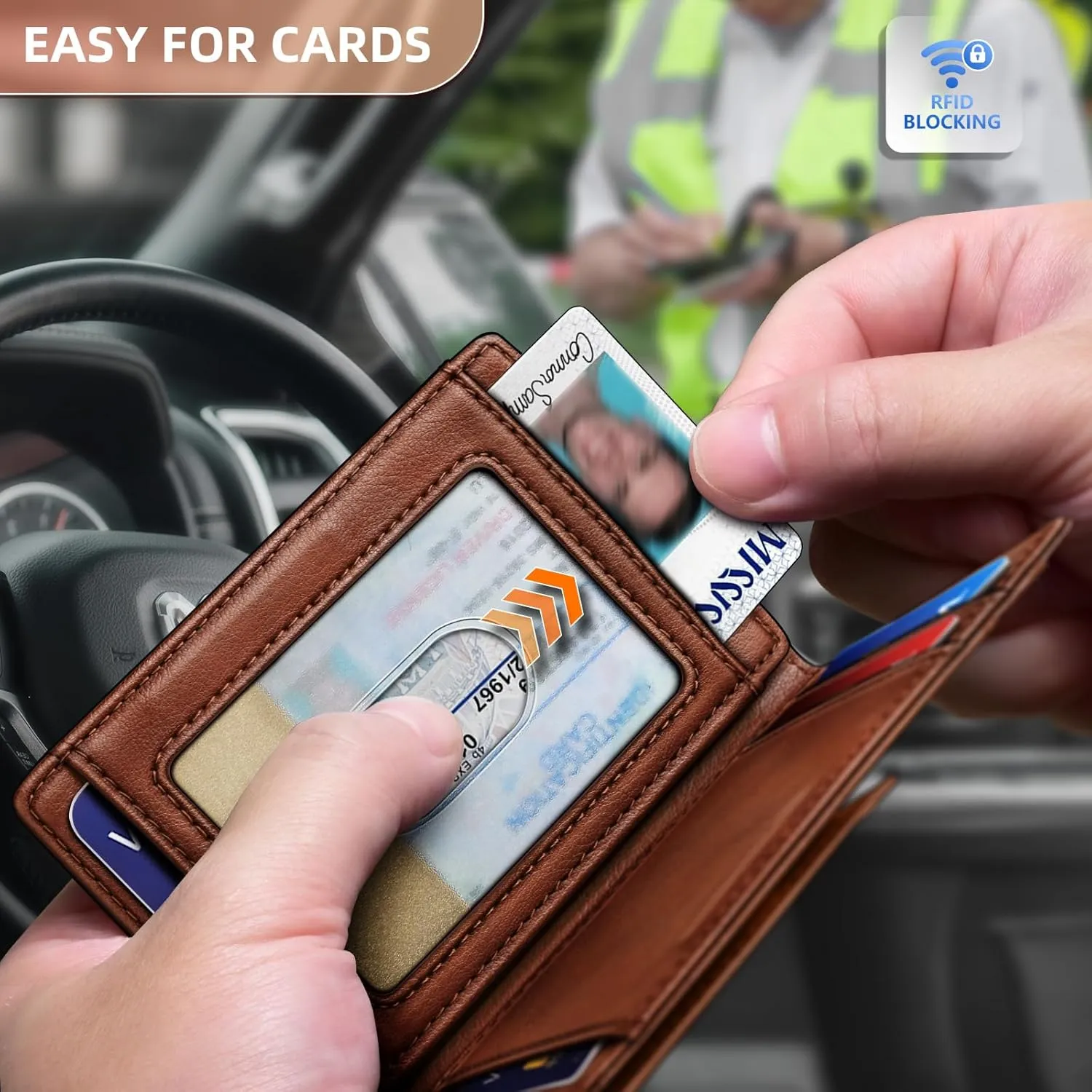 BULLIANT Magnetic Closure Slim Wallet-Genuine Leather Front Pocket Wallet for Men,RFID Blocking,Holds 12 Cards and Money Clip
