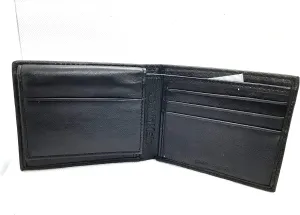 Calvin Klein Men's Genuine Bifold Leather Wallet RFID Protection, Black With Box