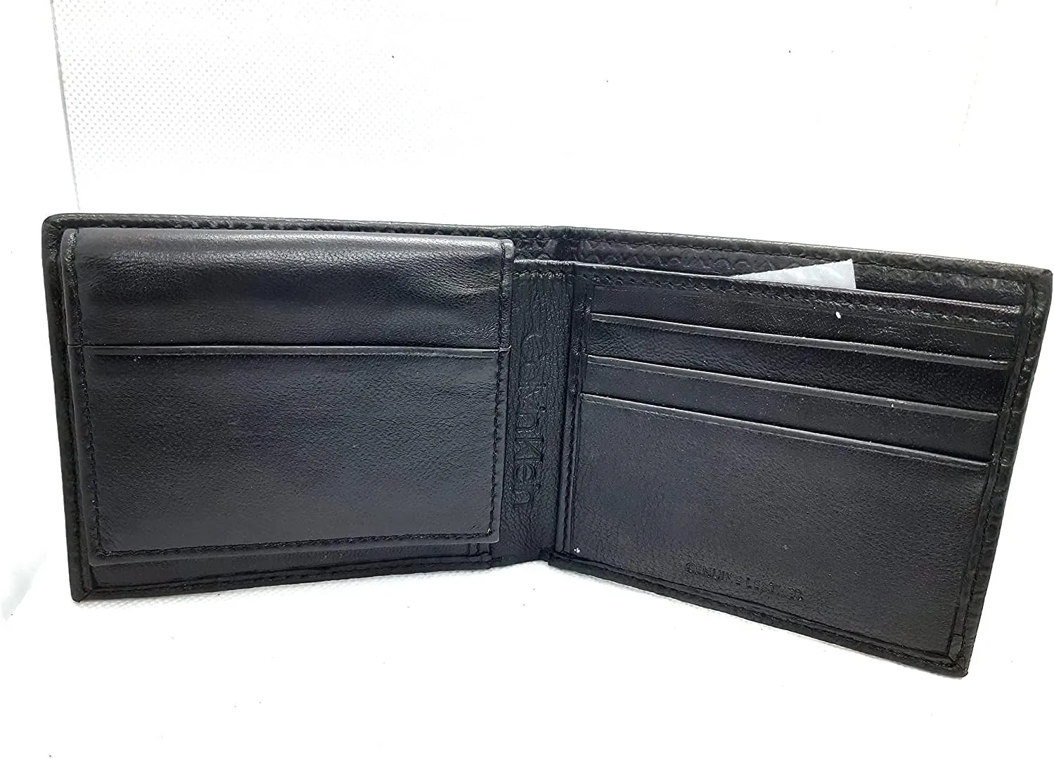 Calvin Klein Men's Genuine Bifold Leather Wallet RFID Protection, Black With Box