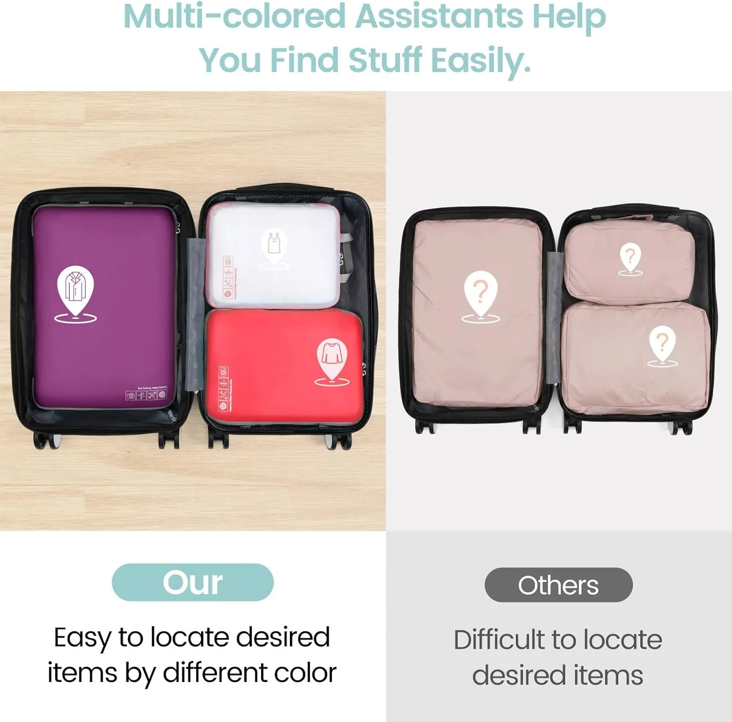 Cambond Mesh Compression Packing Cubes Travel - Space Saving Packing Cubes for Travel Women, Lightweight Compression Cubes for Travel Bags Luggage Packing Organizer for Suitcases