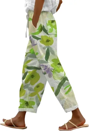 Capris Pants for Women Pants Drawstring Capri Pants with Pockets Wide Leg Cropped Pants for Women Capris Pants for