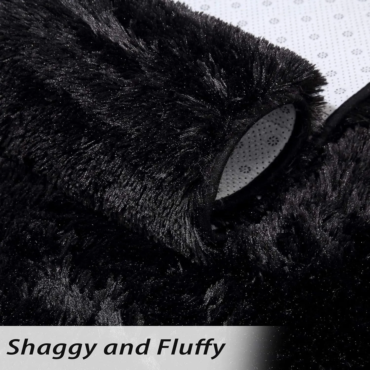 CAROMIO Hallway Runner Rug 2x8 Feet Plush Fluffy Rug for Bedroom Living Room, Shag Furry Hallway Runner Rug Carpet Non Shedding for Nursery Children Girls Room Home Decorative, Black