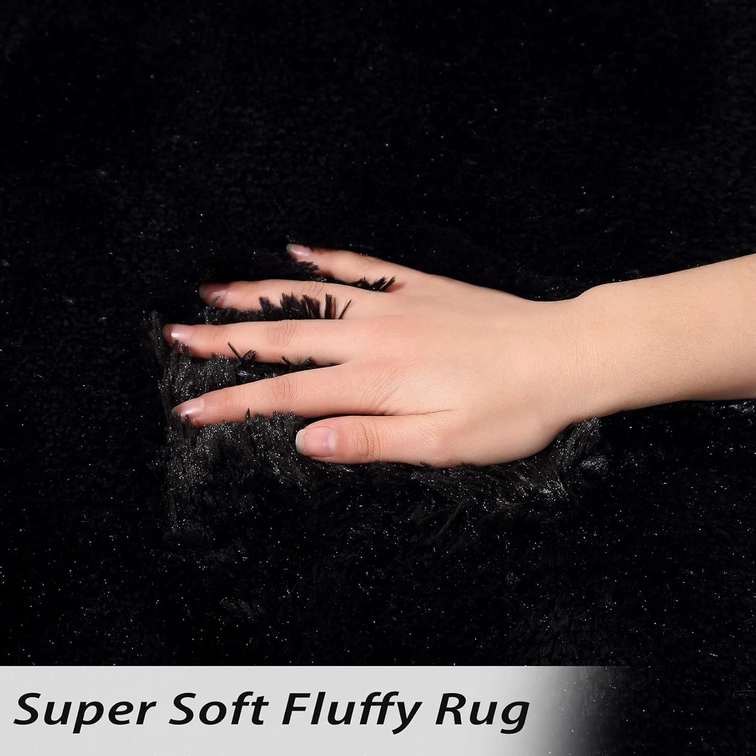 CAROMIO Hallway Runner Rug 2x8 Feet Plush Fluffy Rug for Bedroom Living Room, Shag Furry Hallway Runner Rug Carpet Non Shedding for Nursery Children Girls Room Home Decorative, Black