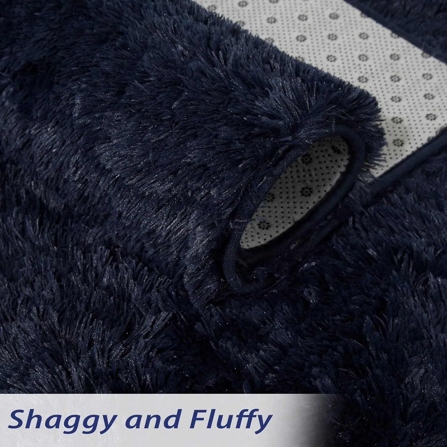 CAROMIO Hallway Runner Rug 2x8 Feet Plush Fluffy Rug for Bedroom Living Room, Shag Furry Hallway Runner Rug Carpet Non Shedding for Nursery Children Girls Room Home Decorative, Dark Navy