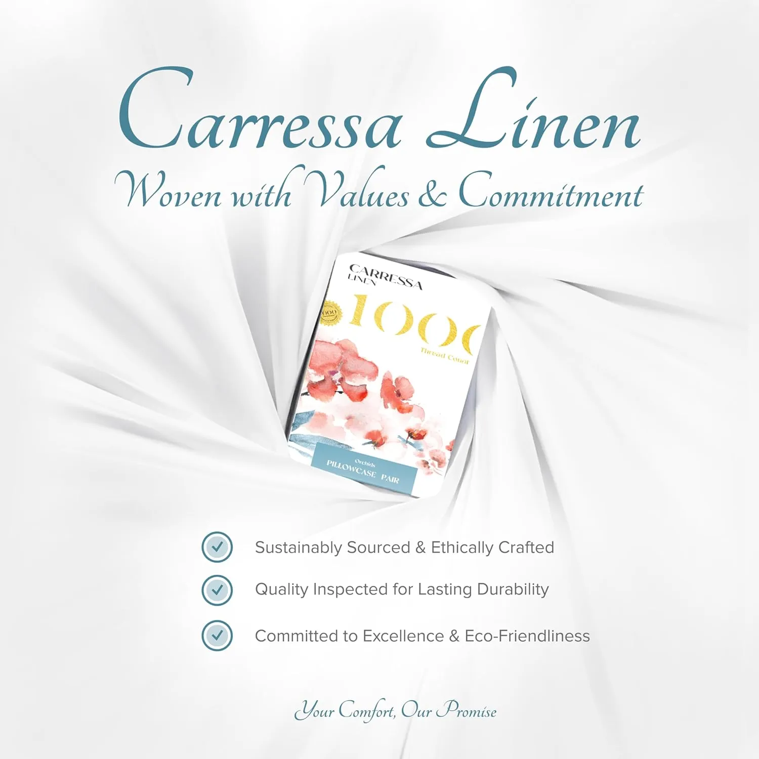 Carressa Linen Luxury Egyptian Cotton King Pillow Cases Set of 2-1000 Thread Count Pillowcases for Sleeping, Silky Soft, Cooling Pillow Cover, Extra Long Staple Hotel Quality Pillow Cases - Taupe