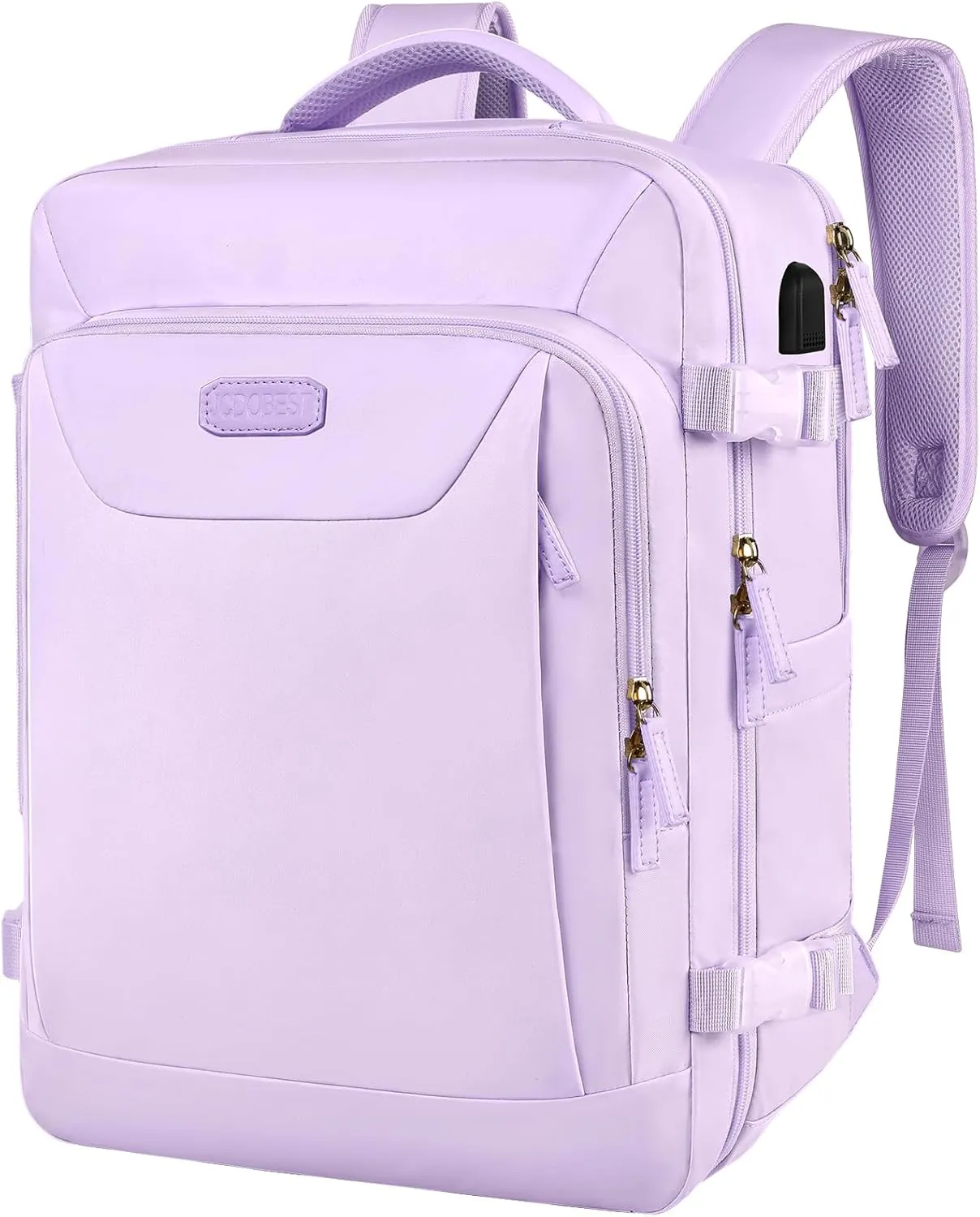 Carry on Backpack, 40L Flight Approved Large Travel Laptop Backpack with USB Charge Port, 17 Inch Water Resistant Luggage Computer Daypack College Weekender Overnight Bag for Men & Women, purple …