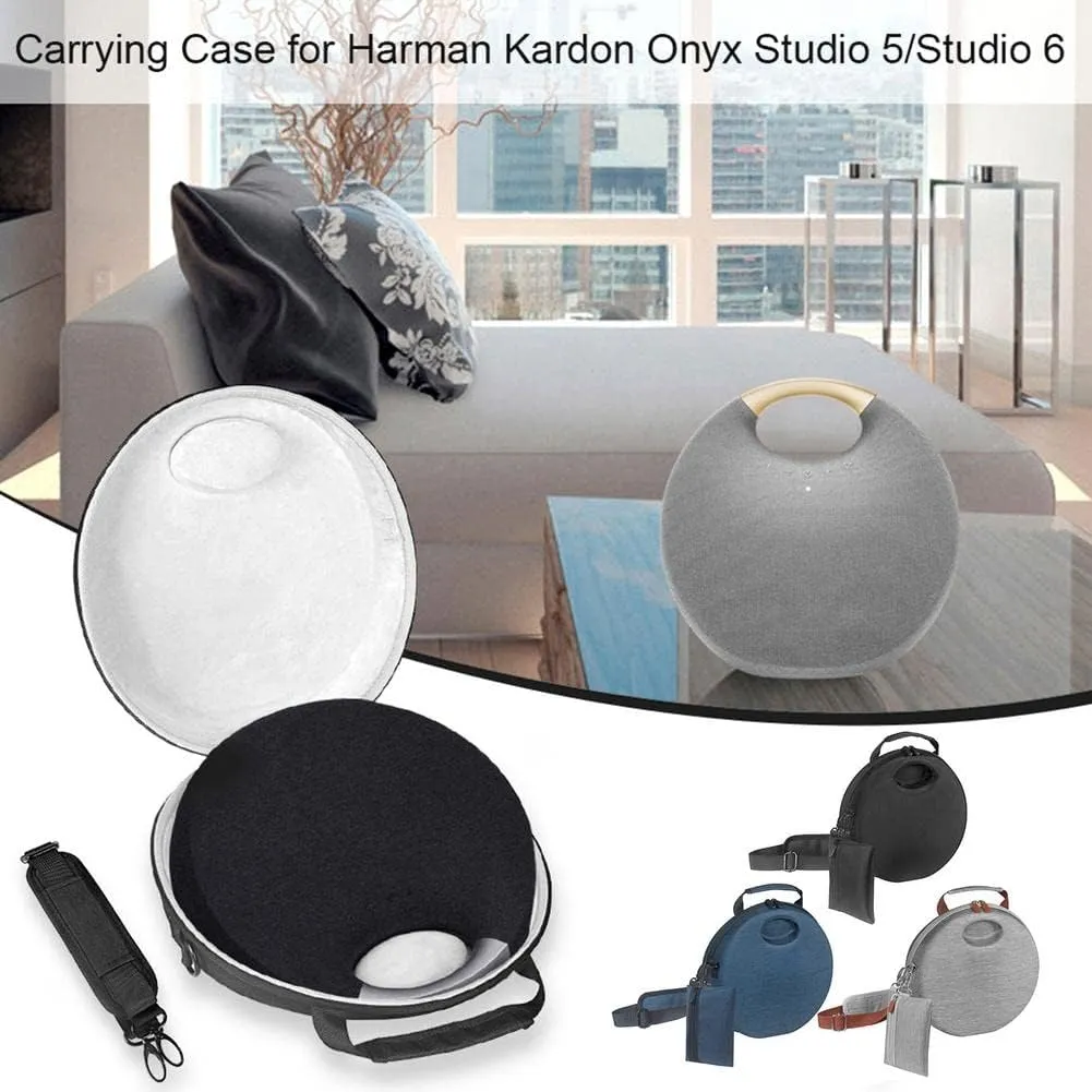 Case for Harman Kardon Onyx Studio 5 / Onyx Studio 6 Bluetooth Wireless Speaker, EVA Hard Carrying Case Travel Storage Bag with Hard Charger Bag for hk onyx studio 5/6 (Black)