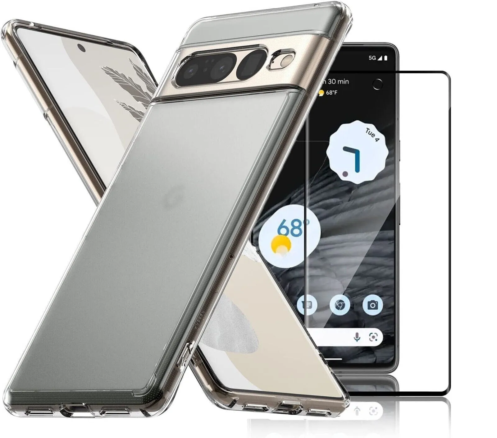 Case Google Pixel 7 Pro , Clear Cover & Glass Screen Protector