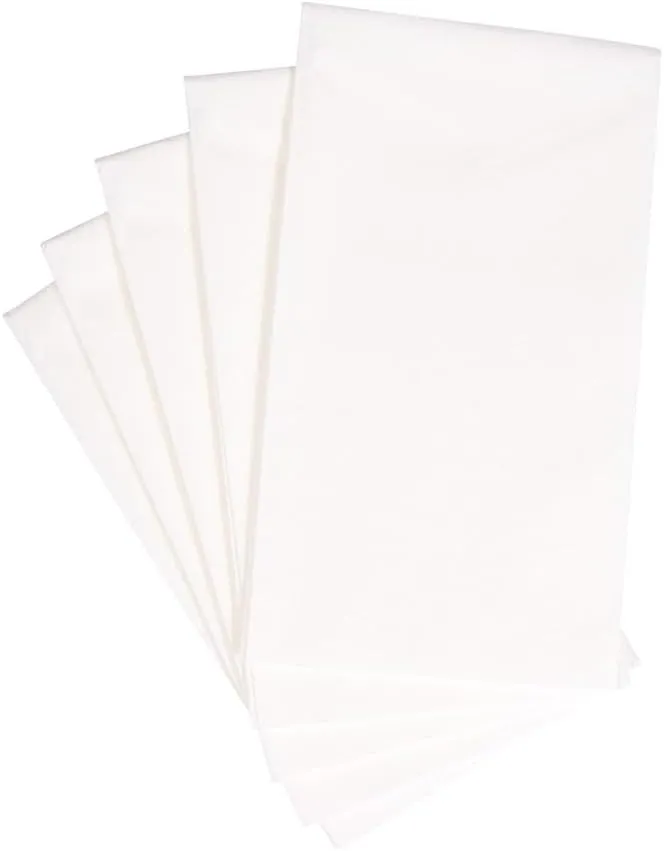 Caspari White Pearl Paper Linen Guest Towel Napkins, Four Packs of 12