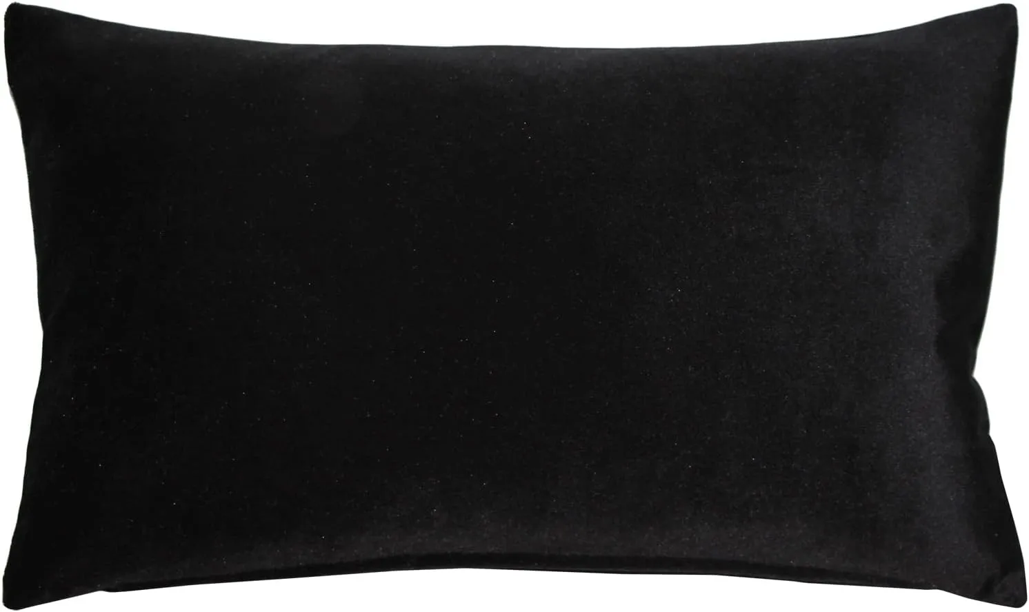 Castello Velvet Throw Pillows, 12x20 Inch Rectangular, Complete Pillow - Cover & Polyfill Pillow Insert (15  Colors) Black
