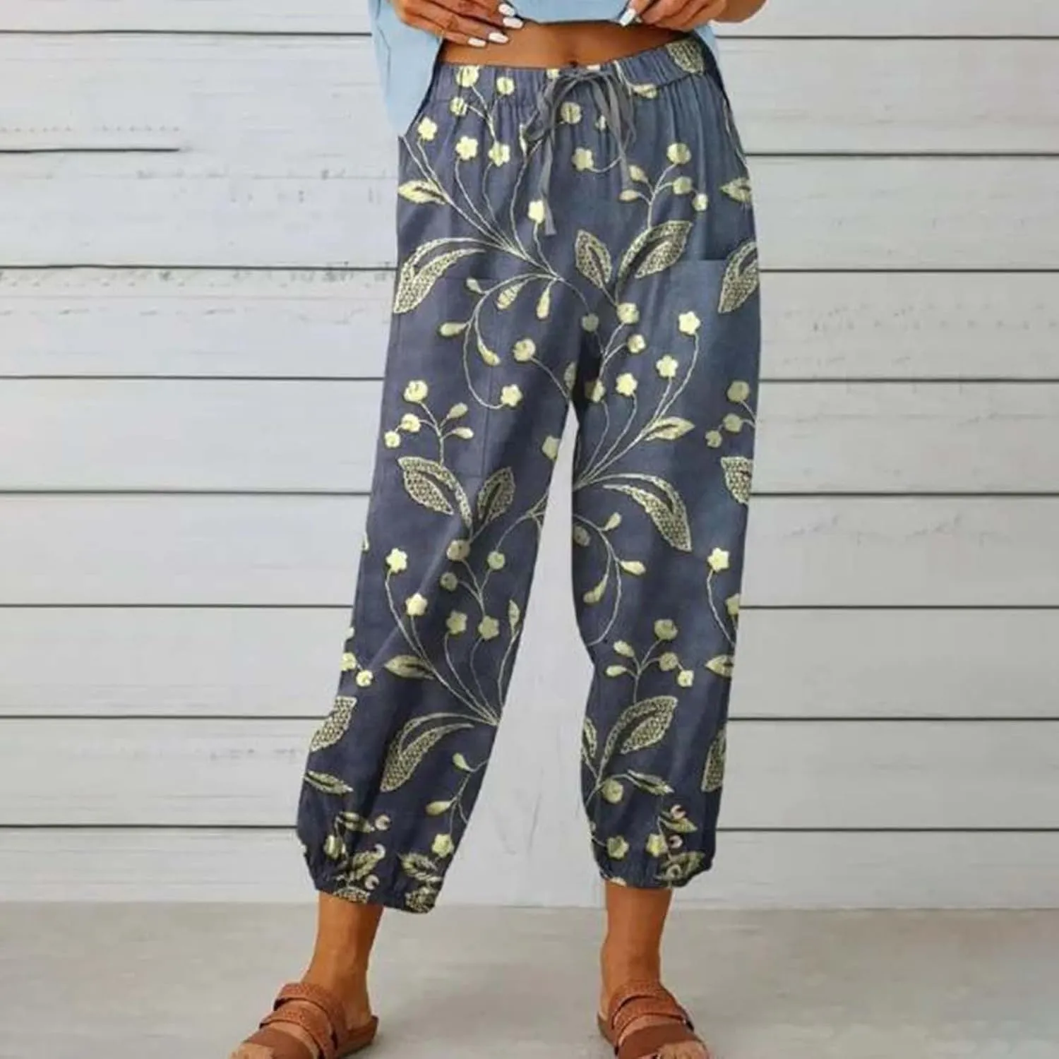 Casual Linen Pants for Women Wide Leg Long Pant Trousers with Pocket Comfy Casual Linen Clothes Women Linen for Women