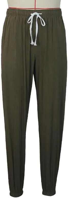 Casual Pants for Men Linen Japanese Pants Cotton Elastic Waist Comfy Beach