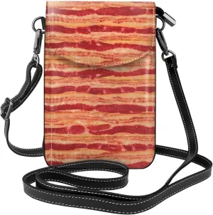 Cell Phone Purse Crossbody Bag For Women Bacon Slabs Leather Cellphone Bag Small Wallet Purses With Strap