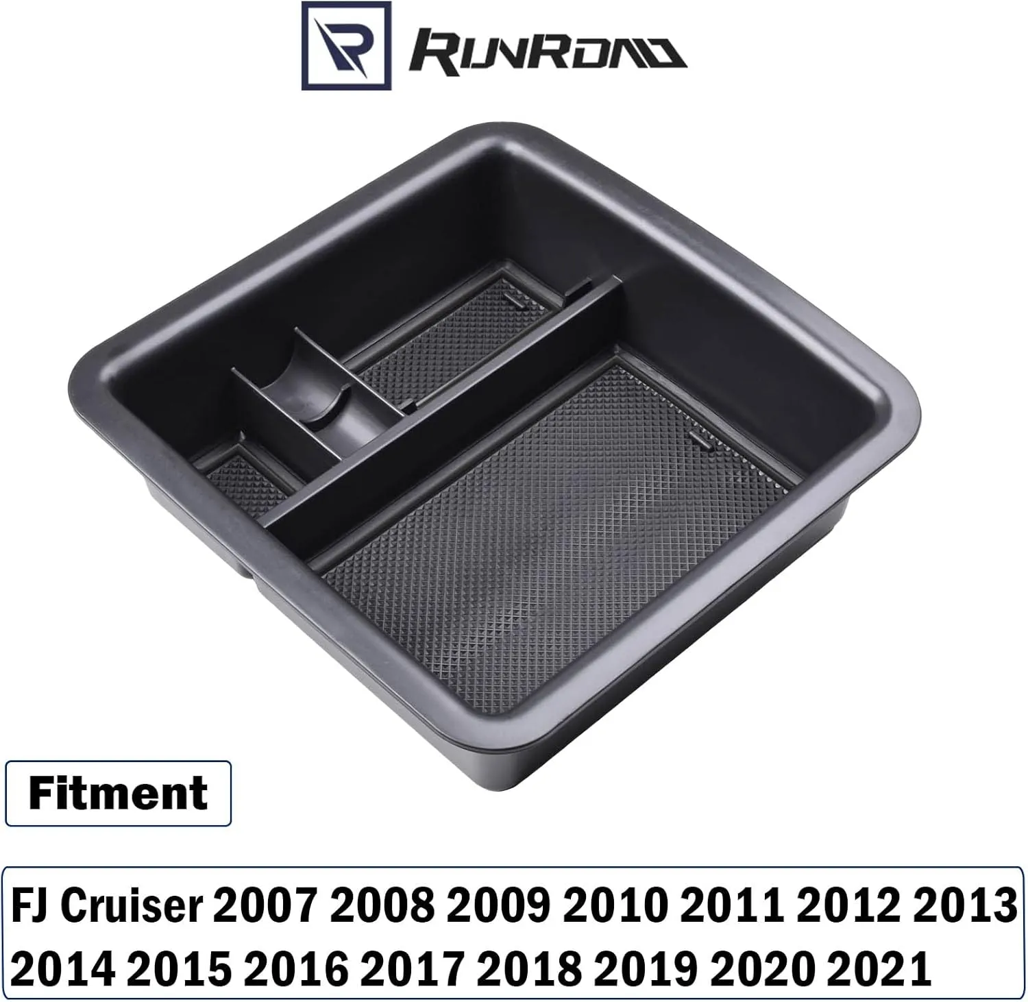 Center Console Organizer Compatible with FJ Cruiser (2007-2021) Accessories, Insert Armrest Box ABS Secondary Storage Tray Coin Container, Black
