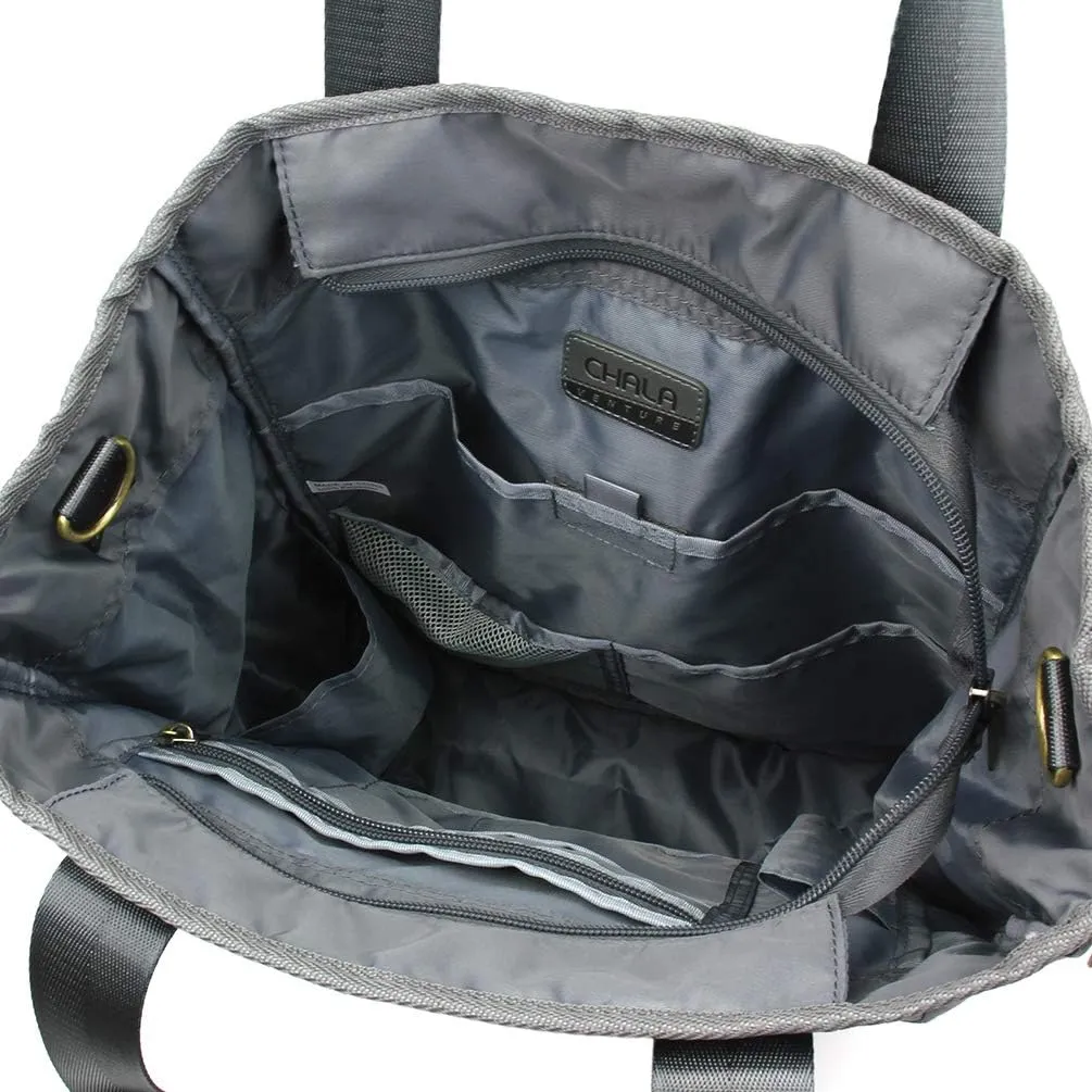 CHALA CV-Venture Zip-Around Tote - RFID Protected Expandable Shoulder Purse Tote Bag with Detachable Crossbody Strap