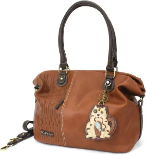 CHALA Laser Cut Crossbody Shoulder bag Tote Bag Faux Leather Brown