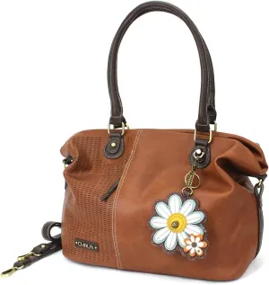 CHALA Laser Cut Crossbody Shoulder bag Tote Bag Faux Leather Brown