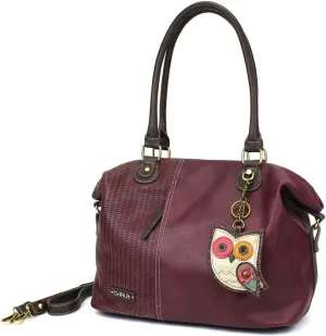 CHALA Laser Cut Crossbody Shoulder bag Tote Bag Faux Leather Plum