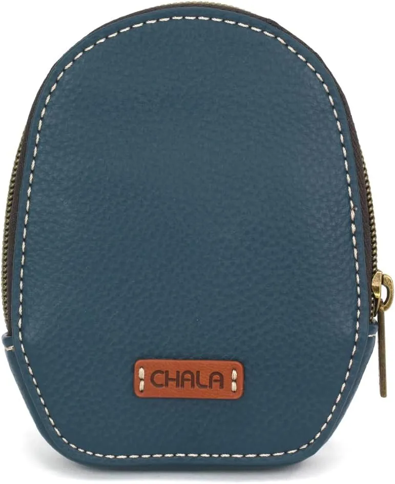 CHALA Mini Coin Purse Keychain - Women's RFID Protected Card Holder and Coin Purse Accessory - Sand Dollar - turquoise