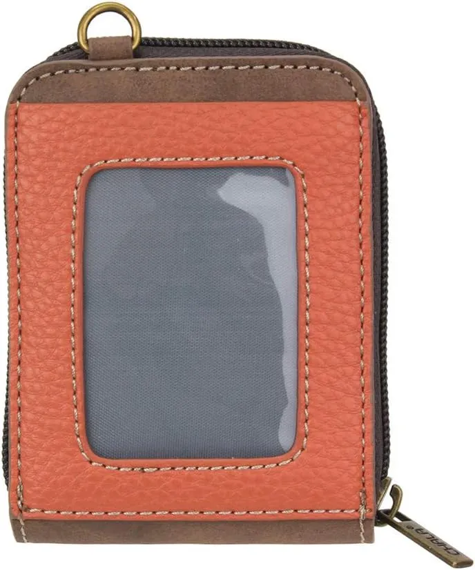 CHALA RFID Cute-C Credit Card Holder Wallet Wristlet - Women Faux Leather Cute-C with Strap