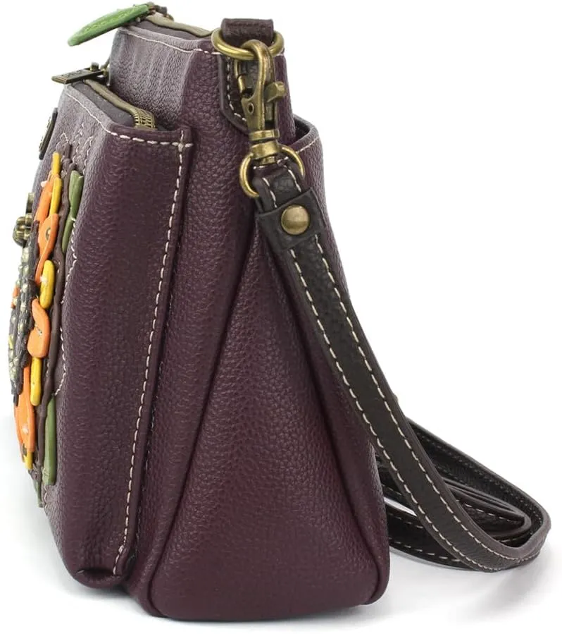CHALA RFID Protected Vegan Leather Deluxe Crossbody Bag with Adjustable Straps
